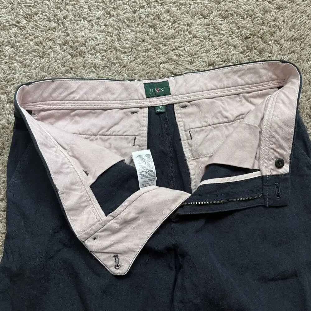 J. Crew Navy Blue Relaxed Fit Linen Pants Always Green Label Men’s Size 33x32